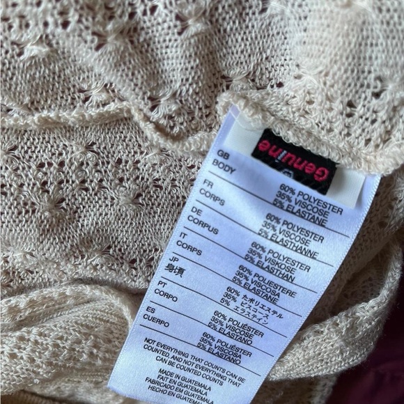 VOLCOM Women’s Lightweight Knit Open Long Sleeve Cardigan Beige / Cream size SP - Picture 5 of 5